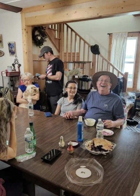 This is my favorite photo of Bob! He really loved going up to the lake with our office manager, Janee.