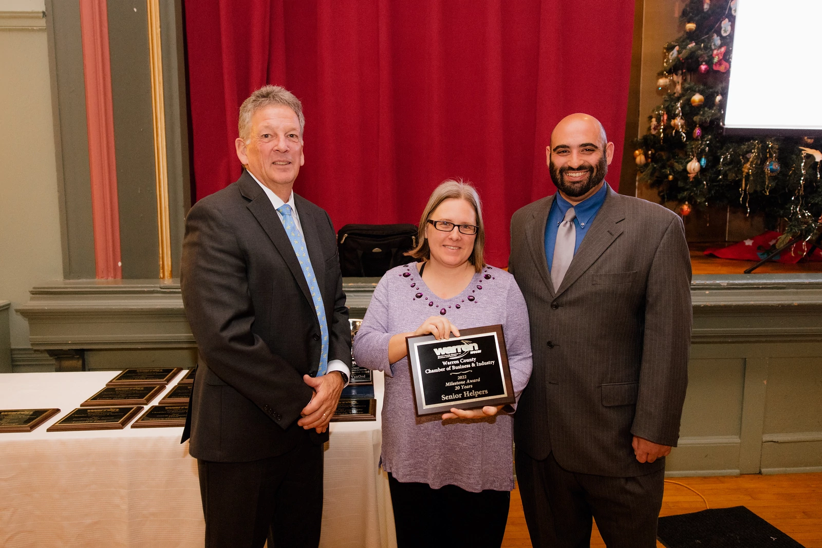 Senior Helpers Warren has been a member of our Warren County Chamber of Business and Industry for about 2 years now. Last evening, they presented us with a Milestone Award for Senior Helpers Corporate 20 years!