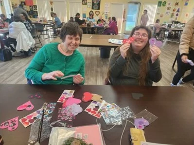 Each group was given one box of Valentines to complete