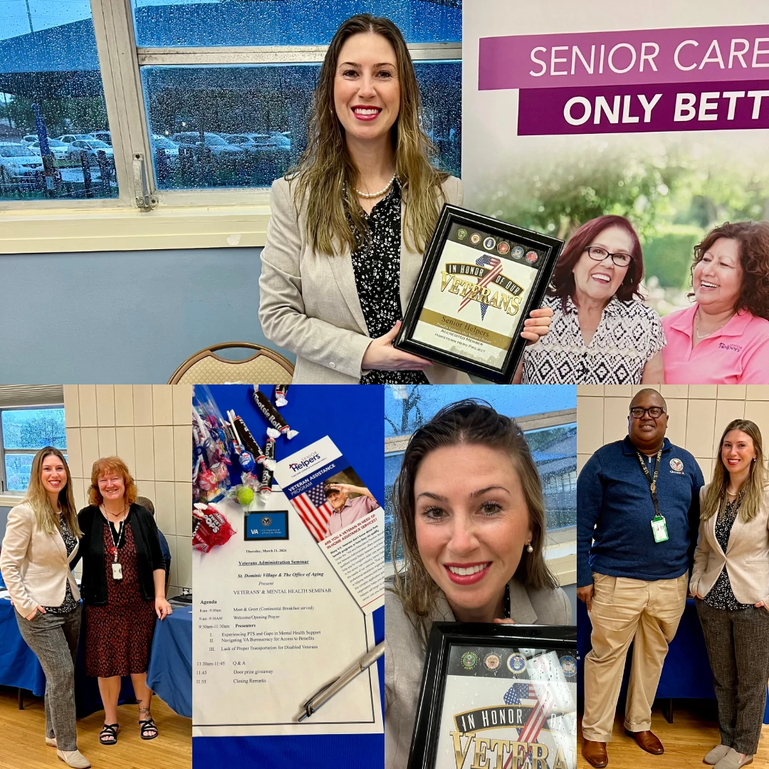 Despite the torrential rain, Senior Helpers Central Houston persevered to support our veterans at a recent event hosted by St. Dominic Village and the Archdiocese of Houston Office Of Aging. 🙌💜