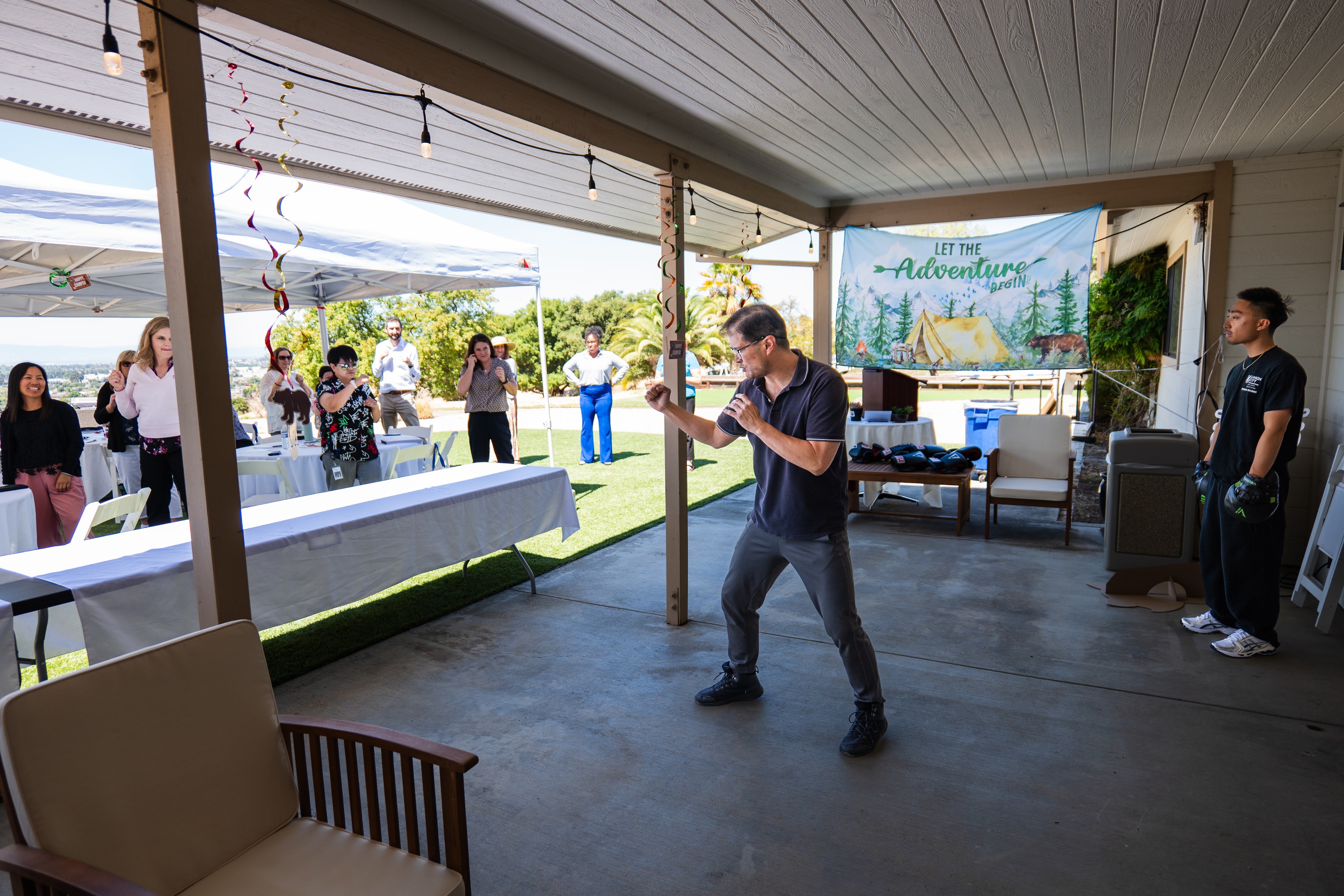 Michelle attended a demonstration of Rock Steady Boxing classes at the Masonic Home in Union City CA. Rock Steady boxing provides classes to help address and control symptoms relating to Parkinsons disease.