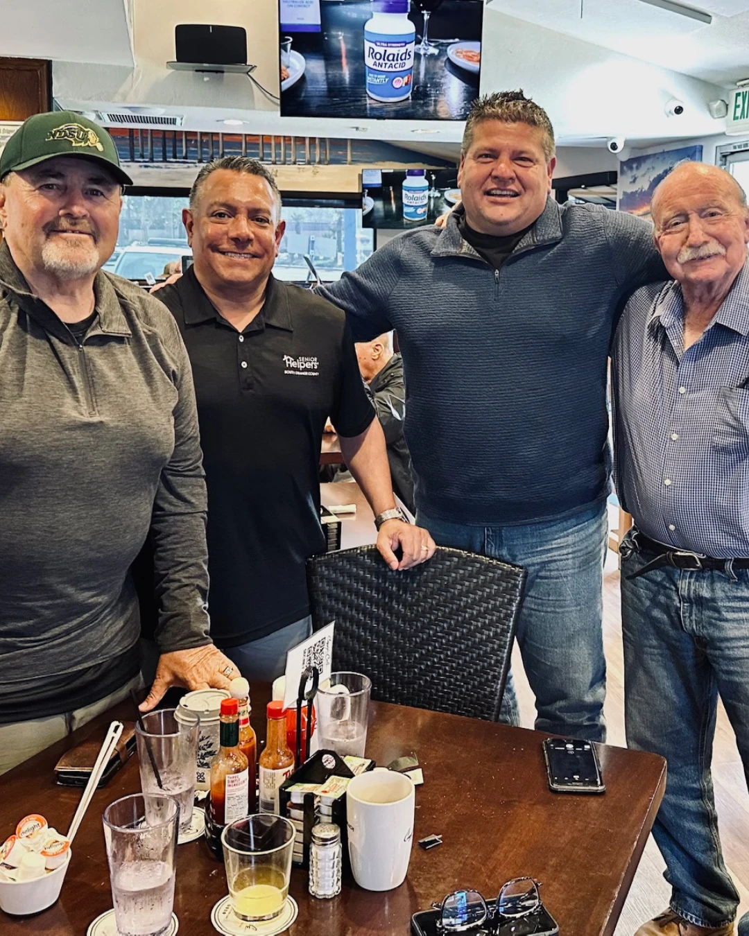 Special morning, reminising the good ol’ days with a couple of my favorite HS football coaches and older adult loved ones over breakfast at Cappy’s Cafe in Newport Beach