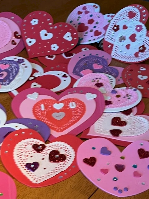 DELIVERING BASKETS OF JOY & SMILES TO SENIORS FOR VALENTINES' DAY! It was a labor of love to make over 1000 handmade cards for area seniors
