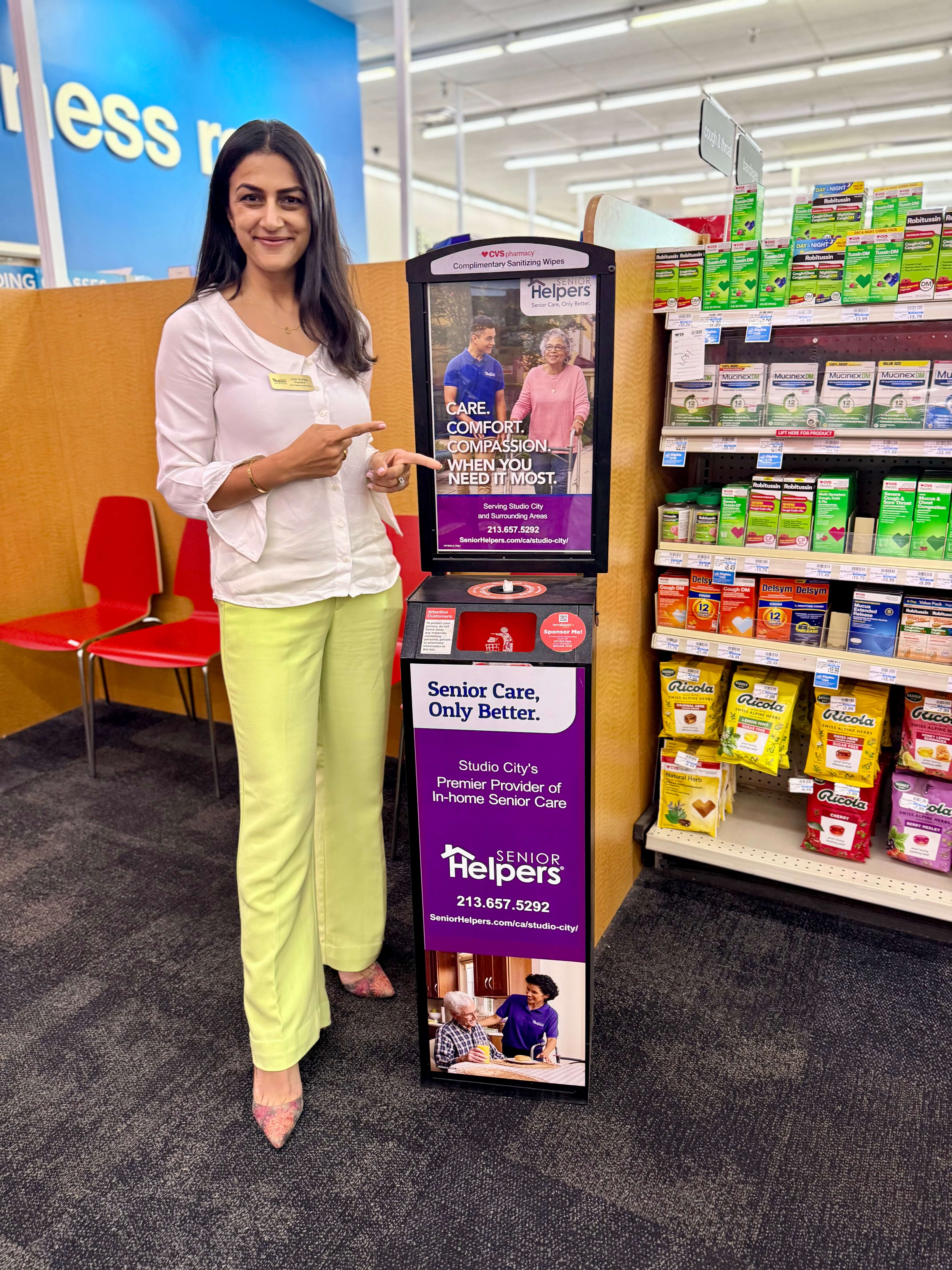 Proud to launch our branded sanitization station at CVS Burbank! A small step toward greater community exposure and promoting wellness — every connection counts when it comes to supporting local seniors.