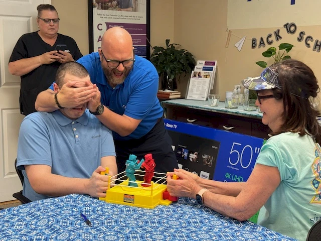 We have games and prizes such as a 50