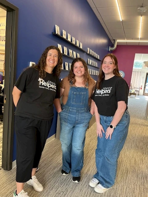 A recent All Metro Staff Meeting was held at the new Center of Excellence is South Minneapolis. It gave staff an opportunity to tour Aunt Millies Place as well as share ideas and discuss processes. Picture from l to r: Cassie and Toree from the Lake Minnetonka Region office and Grace from the South Metro office.
